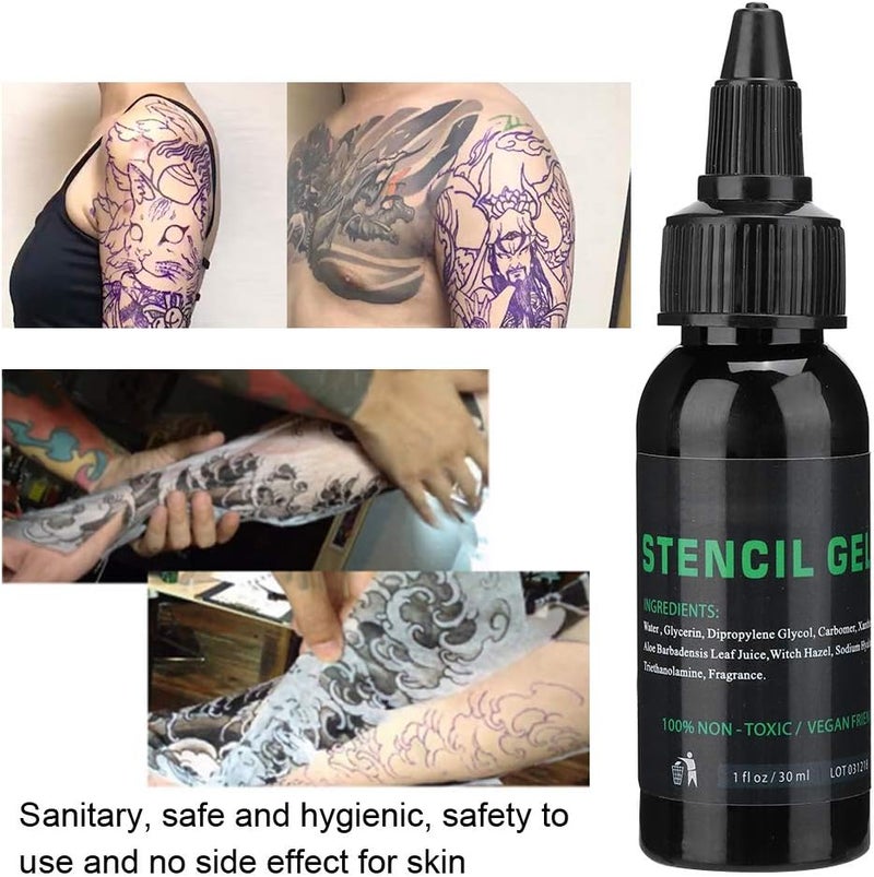 woobles 30ml Tattoo Transfer Gel Solution,Professional Tattoo Transfer Gel Stencil Cream Body Tattoo Art Tools Accessory Perfect For Sharp Dark & Clean Stencils - Image 4